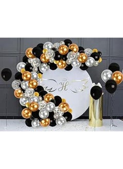 2021 New Years Eve Decorations Gold Black Silver Balloon Garland Kit Balloons Arch Confetti For Birthday Engagement Retirement Party Supplies