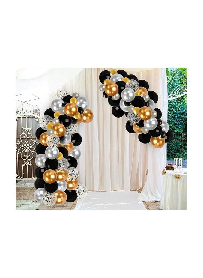 Generic - 2021 New Years Eve Decorations Gold Black Silver Balloon Garland Kit Balloons Arch Confetti For Birthday Engagement Retirement Party Supplies - Image 1