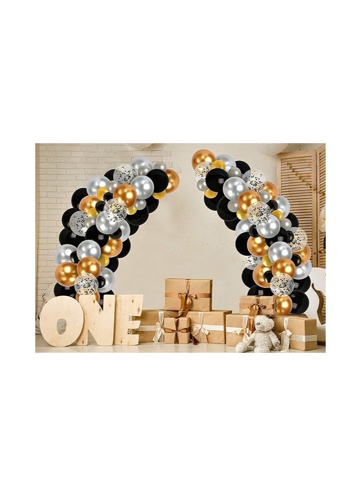 Generic - 2021 New Years Eve Decorations Gold Black Silver Balloon Garland Kit Balloons Arch Confetti For Birthday Engagement Retirement Party Supplies - Image 1