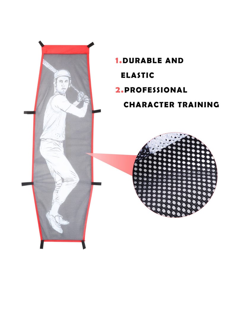 Generic 4 Pcs Baseball Pitching Net Set, Baseball Backstop Softball Practice Net, Target Dummy Batter Training Aids with Adjustable 9 Hole Pitching Net Strike Zone, Portable Hitting Trainer  - Image 5
