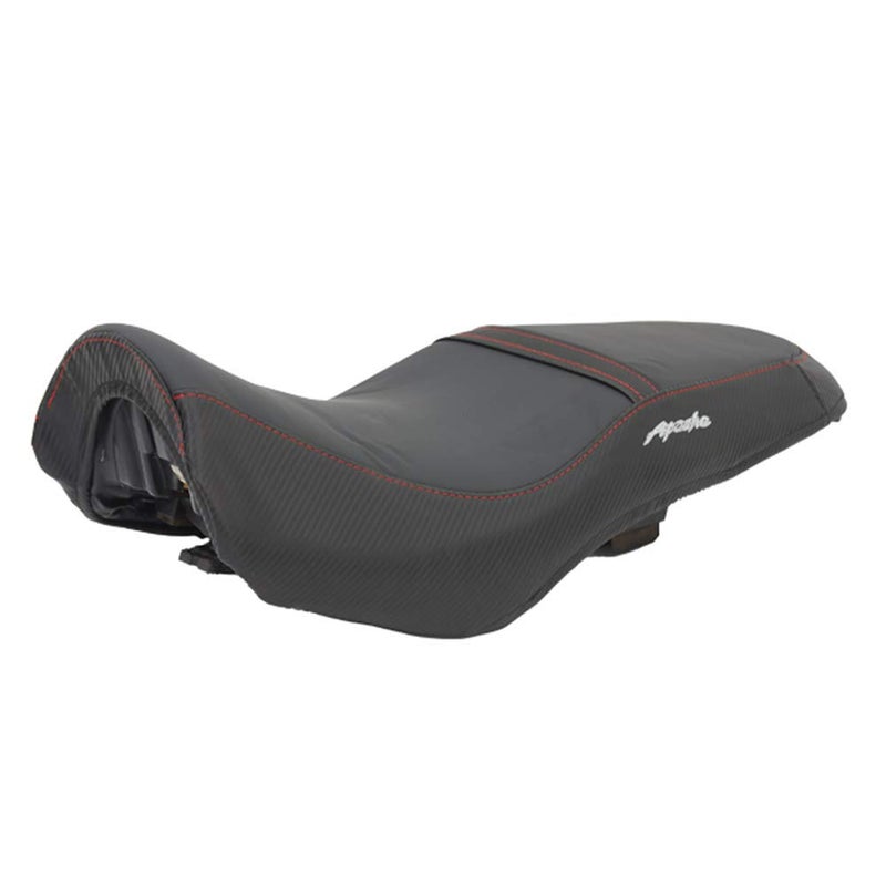 TVS Apache 160 2V Seat Cover for Sweat Free Comfortable Riding| Nylon Thread Stitching for Strength| Bike Riding Accessories|Heat & UV Ray Protection|Premium PVC Rexin Material -Black - Image 2