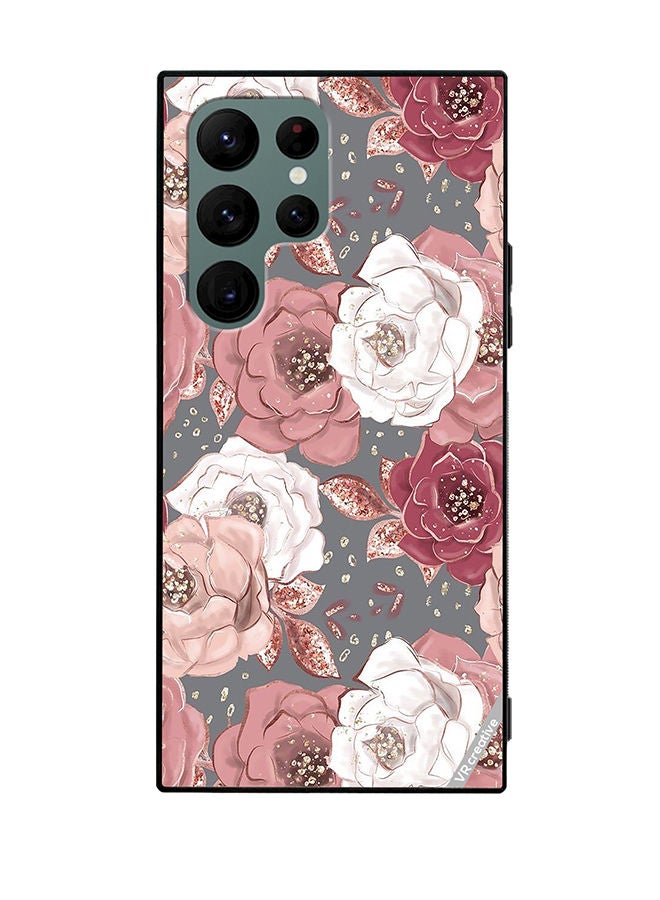 VR CREATIVE Protective Case Cover For Samsung Galaxy S22 Ultra 5G Rose Flower Design Multicolour - Image 1
