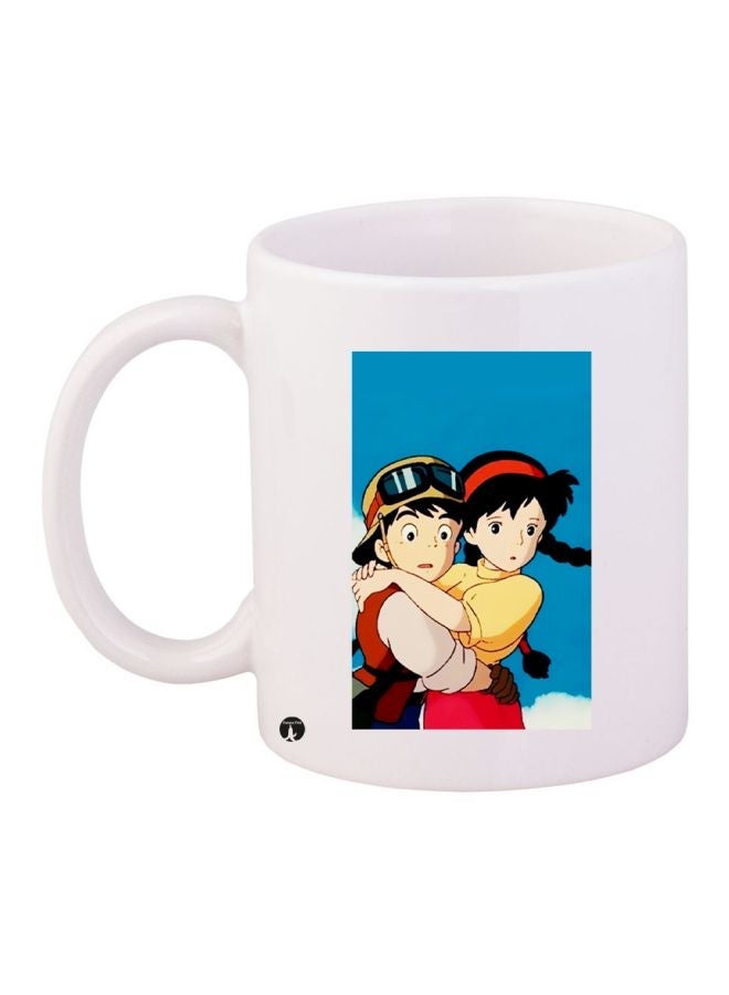 RYN Anime Printed Coffee Mug White/Blue/Purple 11ounce