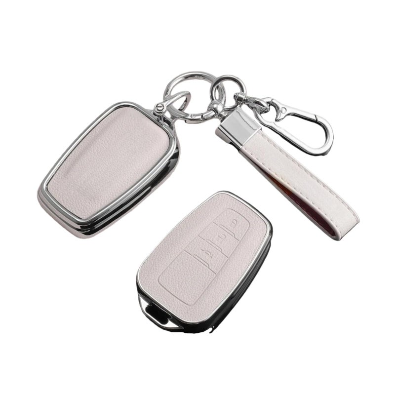 Soft Protective Car Key Case Cover F White Keyring For Toyota Models 2018 2022 - Image 2