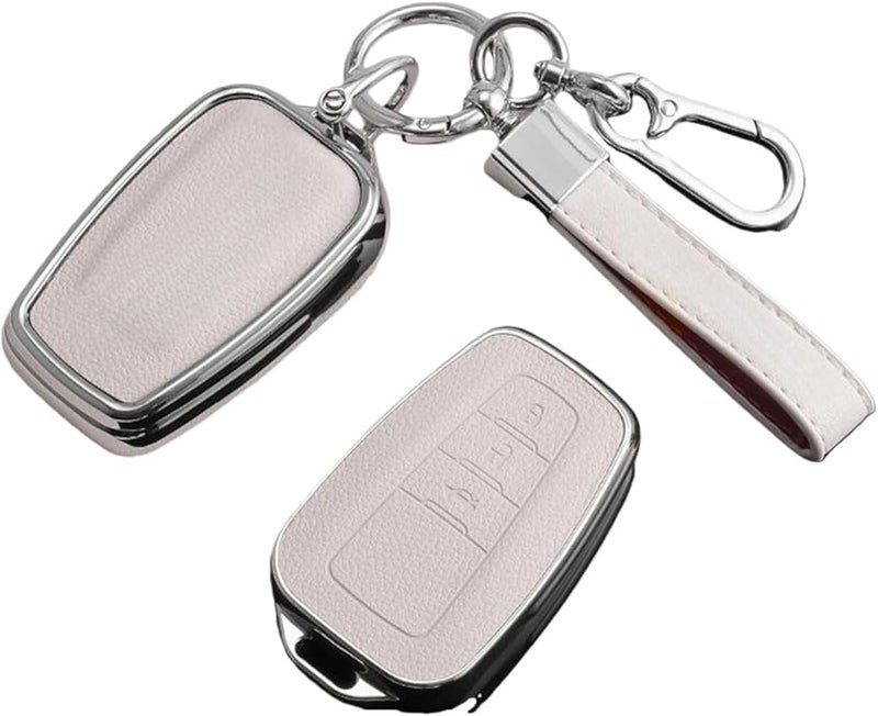 Soft Protective Car Key Case Cover F White Keyring For Toyota Models 2018 2022 - Image 1