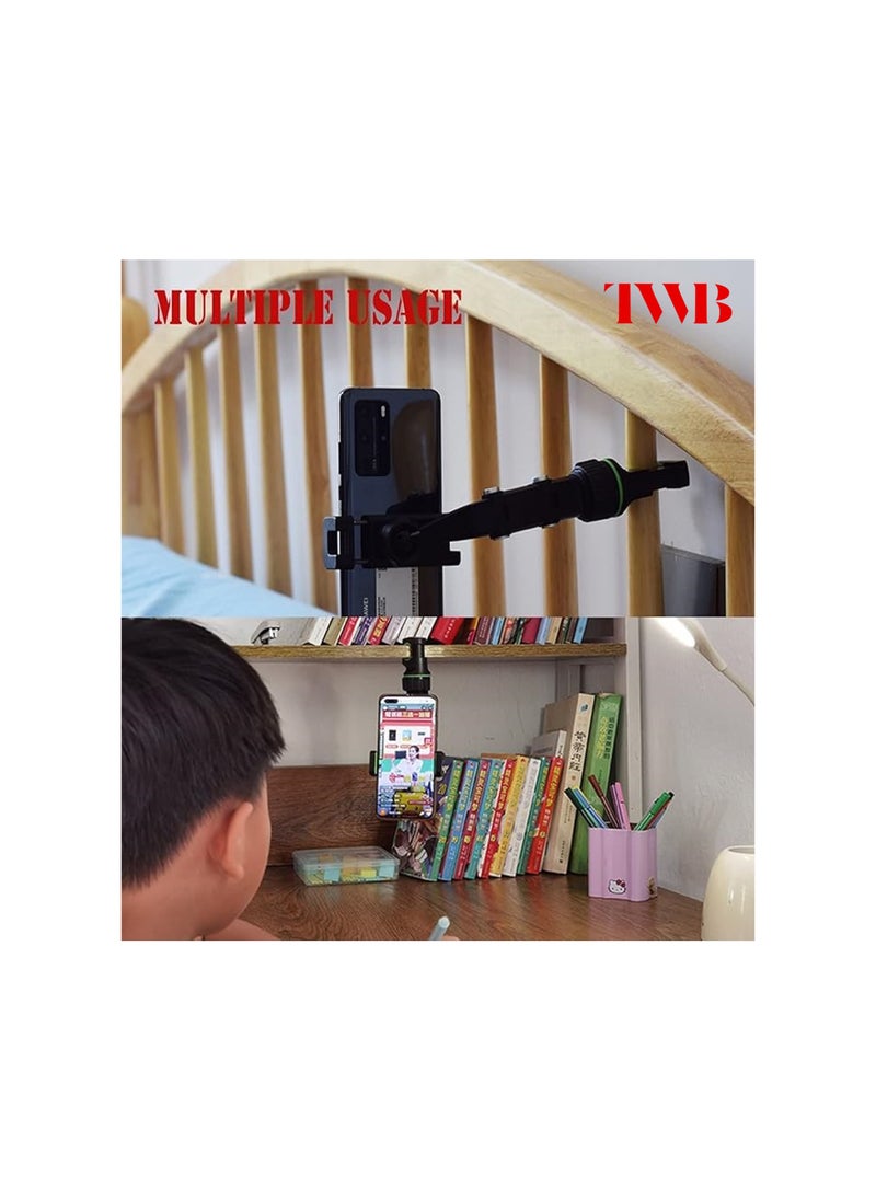 TWB - Universal clip cellphone holder for in-Car with a multifunctional  adjustable long arm 360° rotation adjustable angle suitable for multi-scene use compatible with 4-6.9 inch Smartphones - Image 1