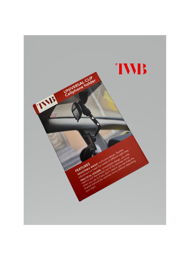 TWB - Universal clip cellphone holder for in-Car with a multifunctional  adjustable long arm 360° rotation adjustable angle suitable for multi-scene use compatible with 4-6.9 inch Smartphones - Image 1