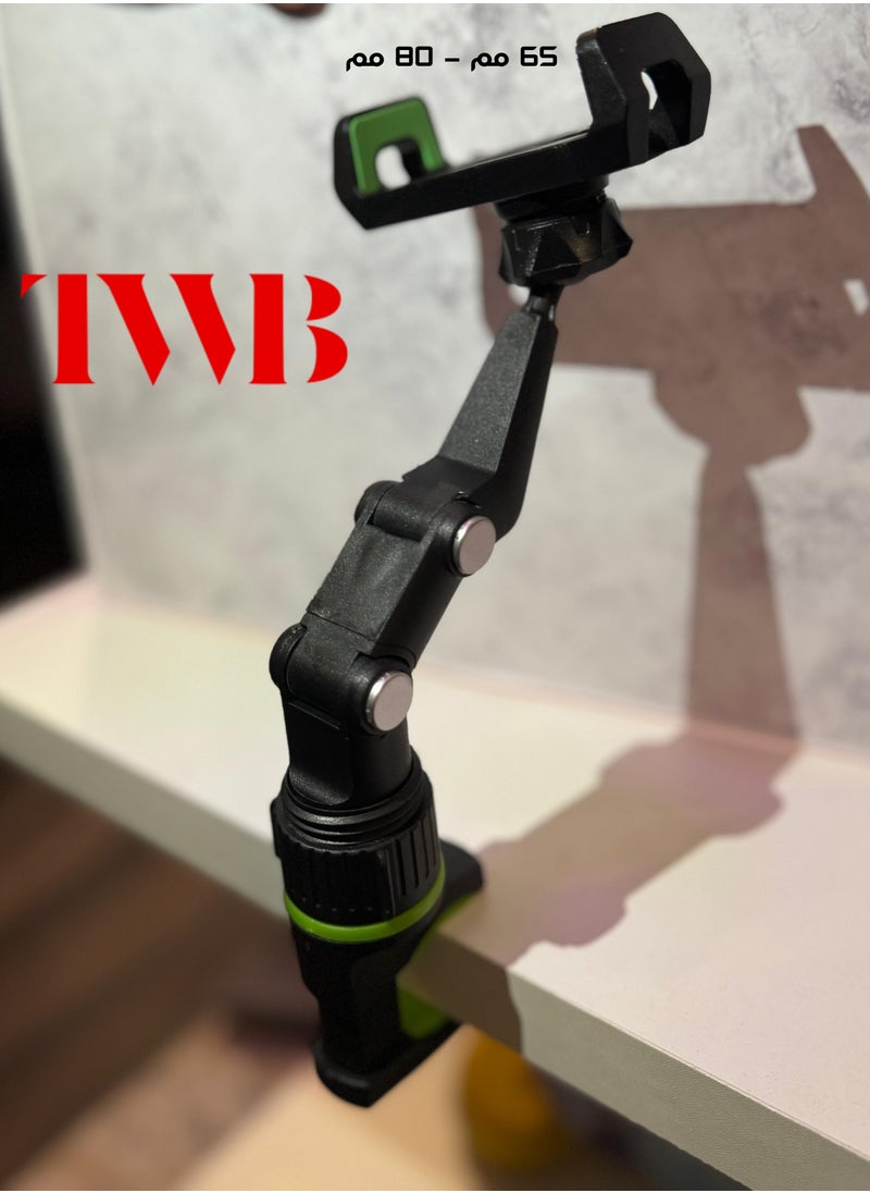 TWB - Universal clip cellphone holder for in-Car with a multifunctional  adjustable long arm 360° rotation adjustable angle suitable for multi-scene use compatible with 4-6.9 inch Smartphones - Image 1