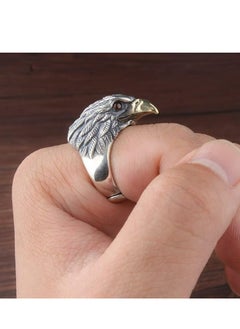 Generic Men's Vintage 925 Sterling Silver Open Eagle Ring Unique Neutral Silver Eagle Knight Ring Men and Women Ring Animal Eagle Jewelry Gift for Veterans Men Boys  - Image 1