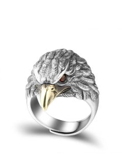 Generic Men's Vintage 925 Sterling Silver Open Eagle Ring Unique Neutral Silver Eagle Knight Ring Men and Women Ring Animal Eagle Jewelry Gift for Veterans Men Boys  - Image 5