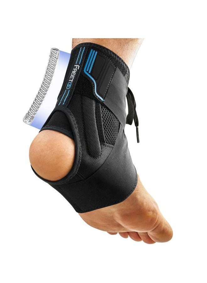 FREETOO Ankle Brace Maximum Metal Support for Men & Women, Compression Foot Support for Sprained Ankle, Plantar Fasciitis,Injury Recovery, Lace up Ankle Support for Running Volleyball Left/Right  - Image 1