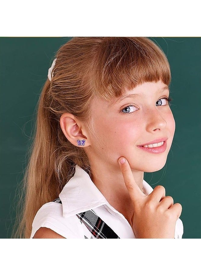 20 Pairs Hypoallergenic Stud Earrings Set for Girls – Stainless Steel Posts in Vivid Colors and Multistyles - Image 5