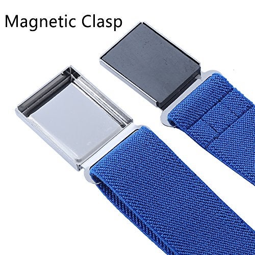 Kajeer 4PCS Kids Boys Adjustable Magnetic Belt - Elastic Belt with Easy Magnetic Buckle (Navy Blue Water Ripple/Black Water Ripple/Gray/Royal Blue) - Image 3