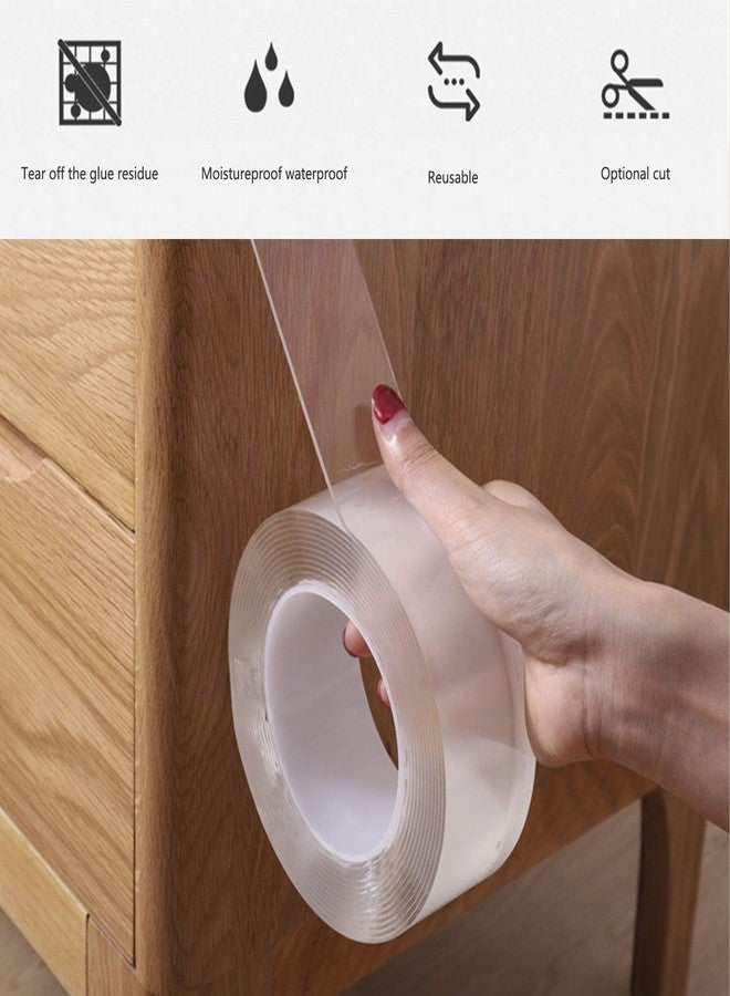 ADICTUM Double Sided Strong Adhesive Tape, Transparent Traceless Tape Removable Washable and Reusable Anti Slip Tape for Home Supplies Fixing Carpet Phones |3M (1) - Image 2