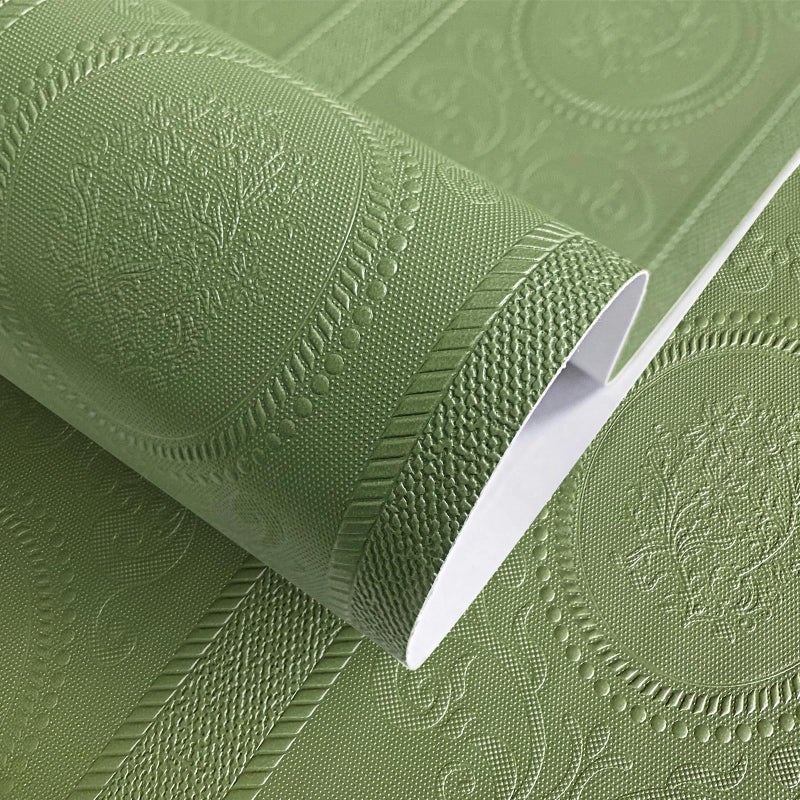 JiffDiff Wallpaper Peel and Stick Textured,3D Embossed Wall Paper Stick on Wallpaper Modern Waterproof Self Adhesive Contact Paper(17.3" x 120") - Image 1