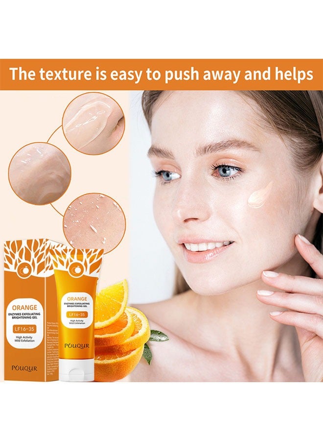 POUQUR Orange Whitening Exfoliating Brightening Gel-Dead Skin Exfoliating Moisturizer, Face Body Skin Scrub Gel Deep Cleansing, Orange Peeling Gel Lotion Vitamin C Cleanser Face Cream 100g - Image 2