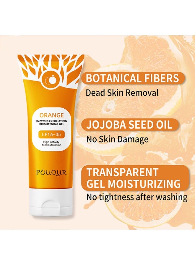 POUQUR Orange Whitening Exfoliating Brightening Gel-Dead Skin Exfoliating Moisturizer, Face Body Skin Scrub Gel Deep Cleansing, Orange Peeling Gel Lotion Vitamin C Cleanser Face Cream 100g - Image 3