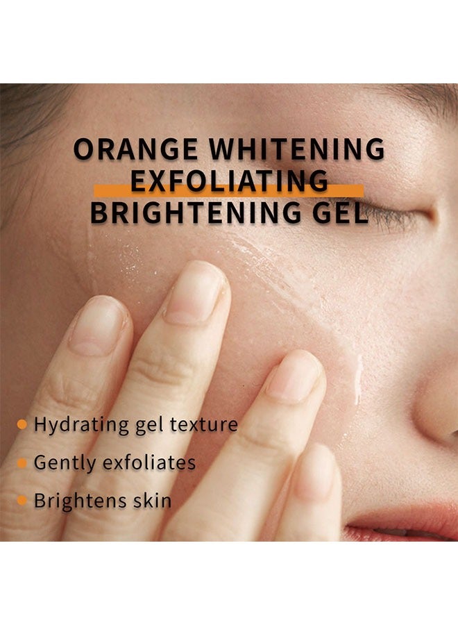 POUQUR Orange Whitening Exfoliating Brightening Gel-Dead Skin Exfoliating Moisturizer, Face Body Skin Scrub Gel Deep Cleansing, Orange Peeling Gel Lotion Vitamin C Cleanser Face Cream 100g - Image 4