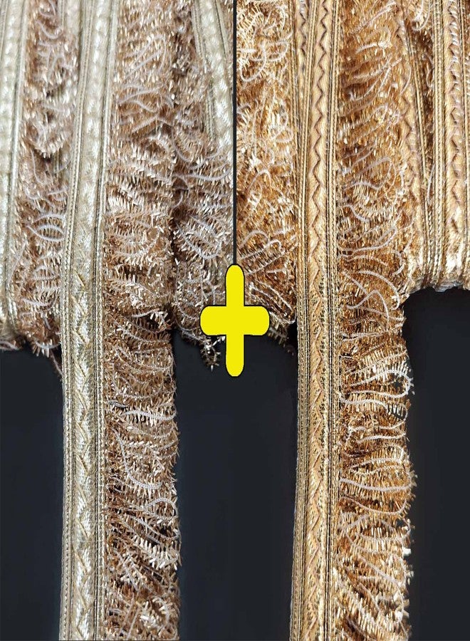 Mezin 1.25 Inch Fulzar Fringes Tassel Decorative Lace Trimmings Ribbon Festival Bridal Dupatta Lehenga, Saree, Anarkali, Indian Sari Border (Gold + Pearl Mate) - Image 1