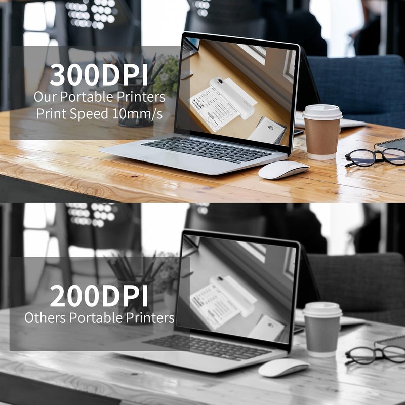 rongta طابعة رونغتا المحمولة اللاسلكية للسفر، طابعات حرارية بلوتوث F82 بدون حبر، متوافقة مع iOS، أندرويد، لابتوب، تدعم مقاس 8.5"x11" ورقة أمريكية وA4 للمكتب، المنزل، السيارة (أبيض) - Image 4