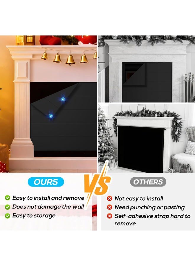 PAWBOSE Magnetic Fireplace Cover - Stop Heat Loss & Keep Drafts Out with Built-in 12 Strong Magnets for Iron Fireplace Frame, 36x24 Inch - Image 3