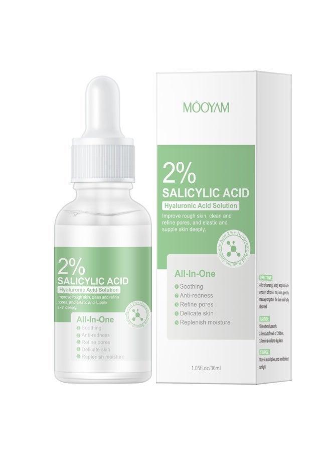 MOOYAM 2% Salicylic Acid Hyaluronic Acid Solution All in One Improves Rough Skin Cleans and Refines Pores for Elastic Supple Soothing Anti Redness Delicate Skin Replenishes Moisture - Image 2