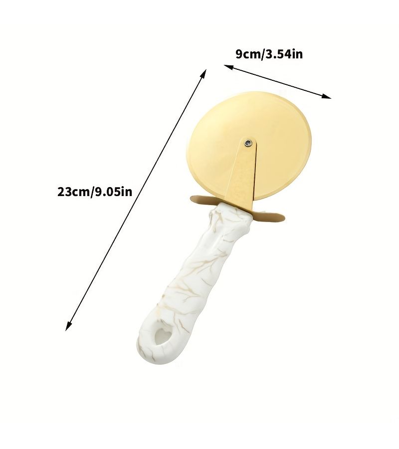 Golden Premium Pizza Cutter Comfortable Grip Creative Kitchen Tool - Image 1