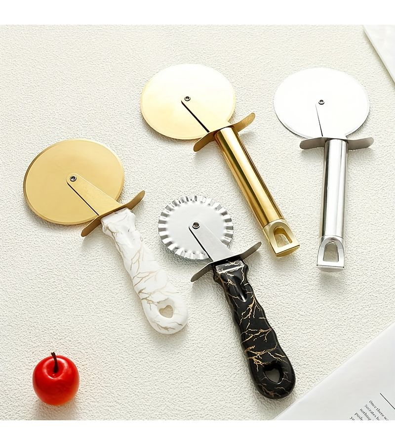 Golden Premium Pizza Cutter Comfortable Grip Creative Kitchen Tool - Image 2