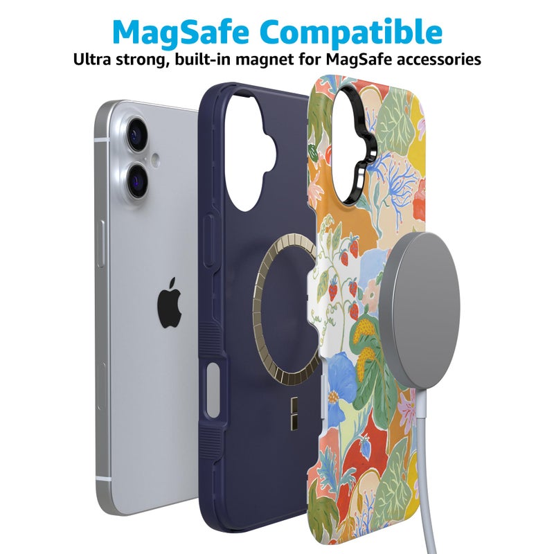 Casely iPhone 16 Case | Botanical Blooms | Floral Patchwork | Bold Protective Design | Compatible with MagSafe - Image 4
