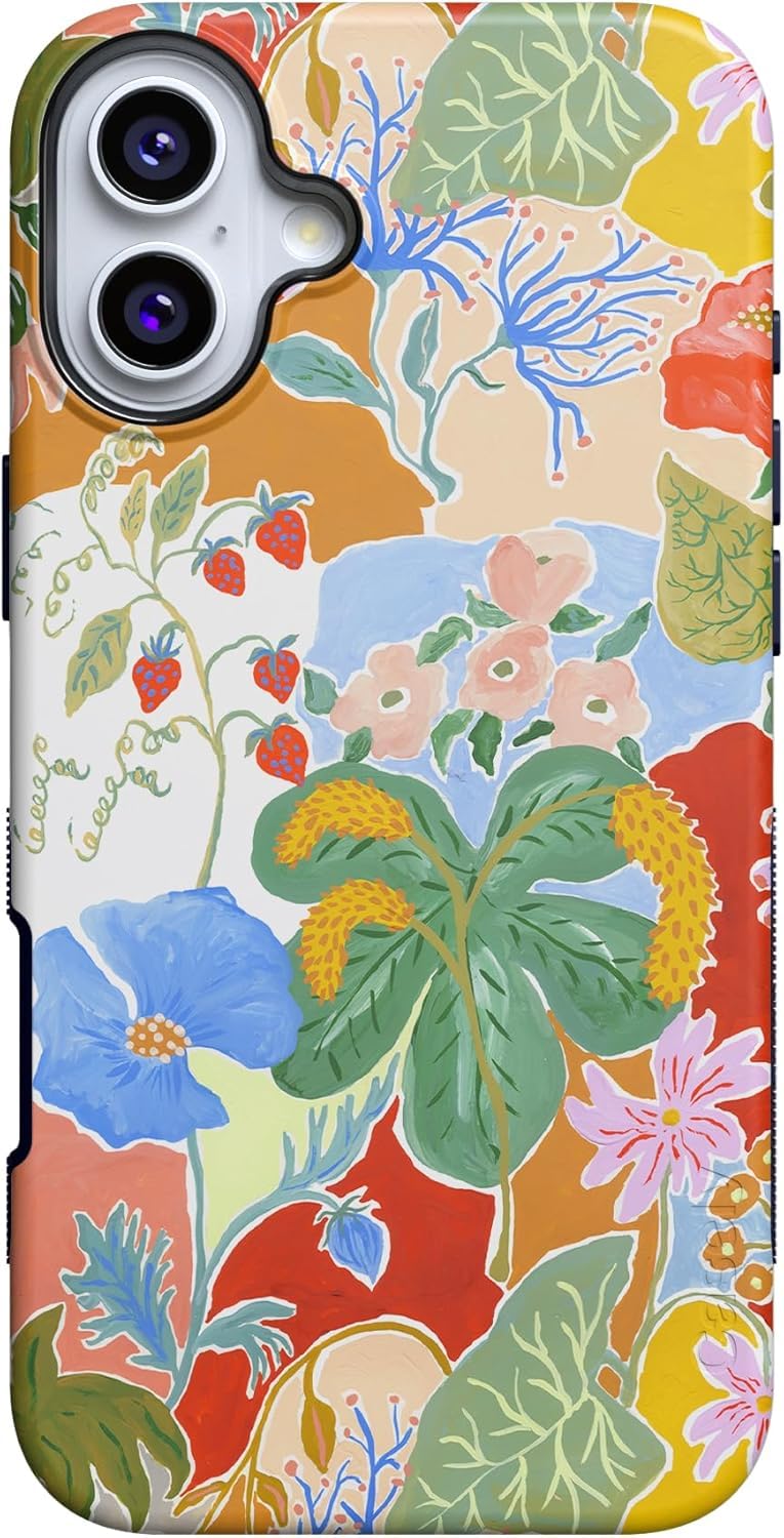 Casely iPhone 16 Case | Botanical Blooms | Floral Patchwork | Bold Protective Design | Compatible with MagSafe - Image 1
