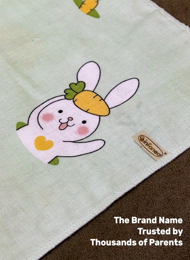 Rachna Baby Washcloths Organic Muslin Cotton | Ultra Soft Ultra Absorbent 2-Layer Napkin Set for Newborn | Quick Drying Reusable Face Wipes | Multicolour Prints | Pack of 6 | 30 x 30 cm (176A) - Image 5