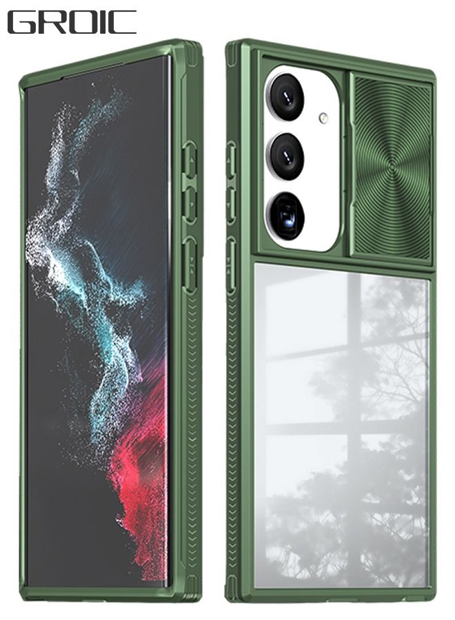 GROIC Case for Samsung Galaxy S23 Plus 6.6 Inch with Slide Camera Protective Hard Back & Soft Bumper Shockproof Upgraded Cover Slim Clear - Image 1