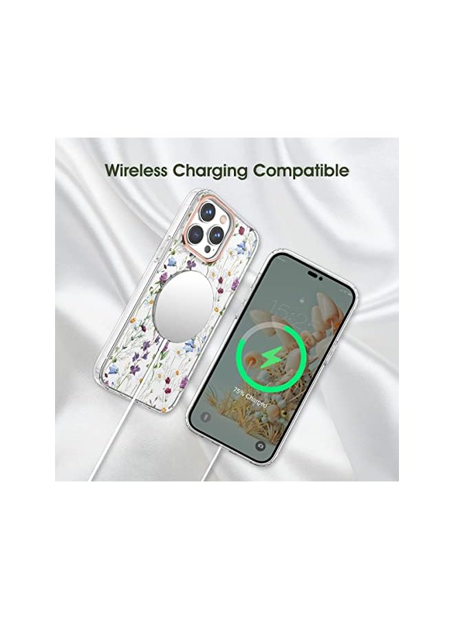 KASTWAVE Compatible With Iphone 14 Pro Max Flower Case Case Design For Girls Women Shockproof Floral Pattern Hard Back For Iphone 14 Pro Max Phone 6.7 In Garden - Image 5