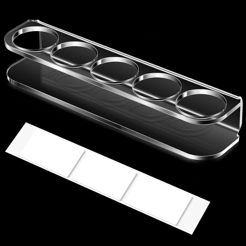 Marsui Vial Holder Refrigerator Wall Caddy for Insulin Vial Storage 5 Slots Peptide Vial Holder for Fridge Acrylic Diabetic Insulin Vial Case Compatible with U-100 Vials 24mm (0. 94 Inches) Diameter