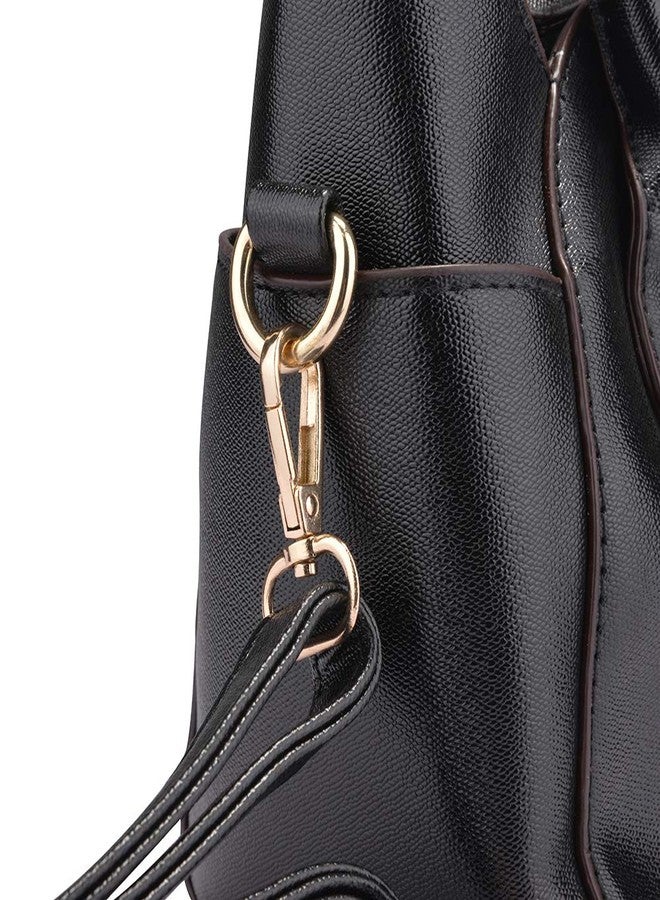 QZUnique Women's Summer Fashion Top Handle Cute Cat Cross Body Shoulder Bag Black - Image 4