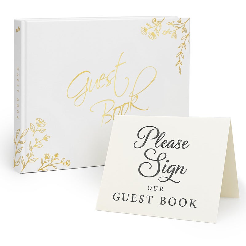 Only Zest Modern Guest Book for Wedding Reception Baby Shower Birthday Party  Polaroid Guest Book Blank Pages for Sign in Photo Album White