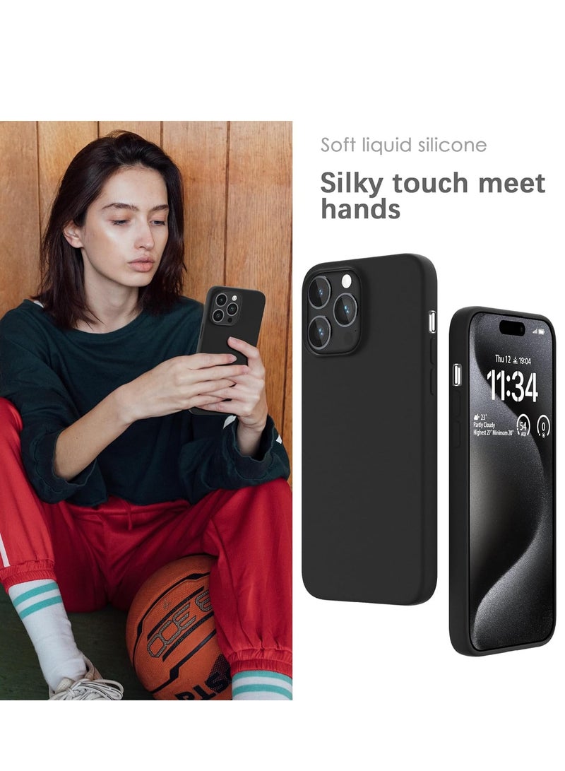 ELTRAZONE Silicone Case for iPhone 15 Pro Max – Soft-Touch, Shockproof, Dustproof, Antiskid Full Body Armour, Black - Image 4