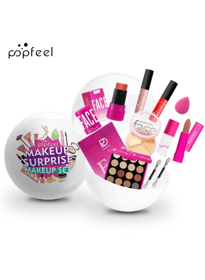 بوب فيل طقم مكياج مفاجأة شامل للفتيات الصغيرات - ظلال عيون، كريمات شفاه، خافي عيوب والمزيد - مجموعة تجميل آمنة وممتعة ومتعددة الاستخدامات للأطفال لإنشاء مكياج يومي رائع، هدية مثالية - Image 1