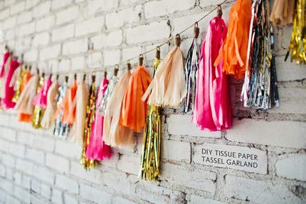 Binpeng 9.8in Orange Tissue Paper Tassel DIY Hanging Paper Decorations Party Garland for Parties, Weddings, Festivals, Baby Showers - 20PCS (25CM) - Image 4