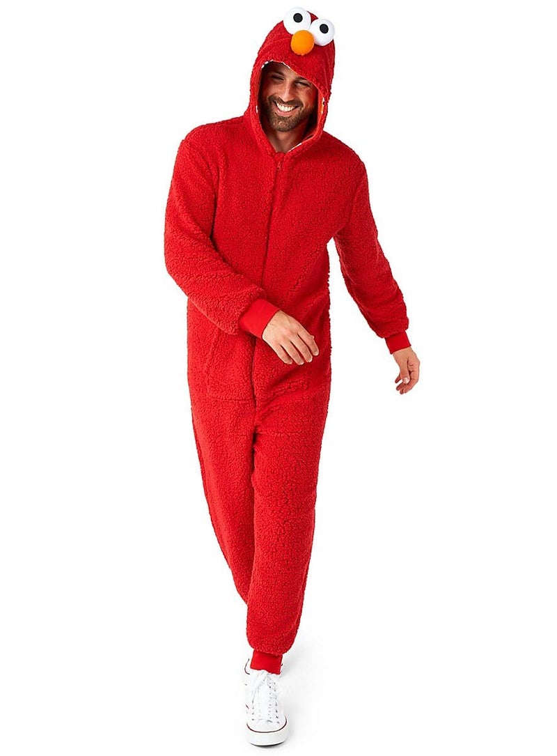 Opposuits Adult Unisex Elmo Onesie - Sesame Street One-piece Pajamas - Loose Fit - Including Pockets - Red - Image 5