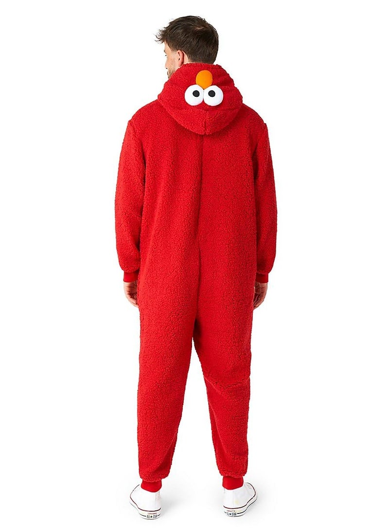 Opposuits Adult Unisex Elmo Onesie - Sesame Street One-piece Pajamas - Loose Fit - Including Pockets - Red - Image 2