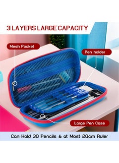 Kuber Industries Kuber Industries Pack of 2 Kids 3D Pencil Box Boys for School with Zip | Kids Pencil Box for Girls - Ideal for Storing Pens & Erasers | Marvel Print- Blue & Maroon  - Image 4