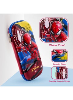 Kuber Industries Kuber Industries Pack of 2 Kids 3D Pencil Box Boys for School with Zip | Kids Pencil Box for Girls - Ideal for Storing Pens & Erasers | Marvel Print- Blue & Maroon  - Image 5