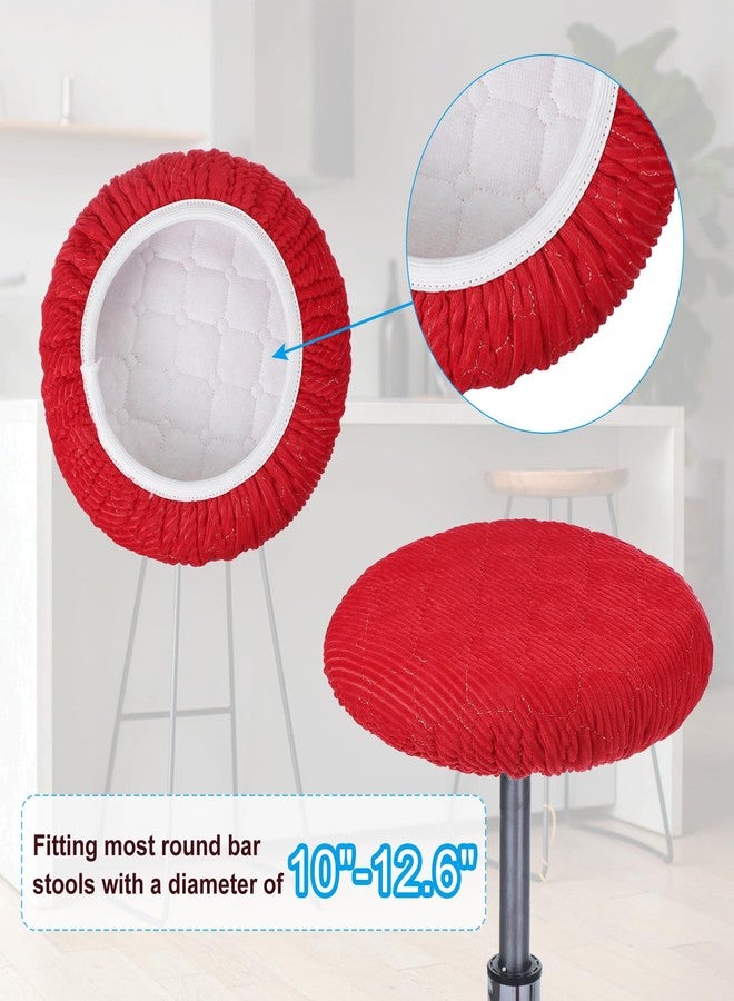 PATIKIL Stool Covers Round, Elastic Bar Stool Cover Washable Stool Cushion Slipcovers Stretchy Bar Chair Seat Cover for 10-13 Inch Chair, Red - Image 3