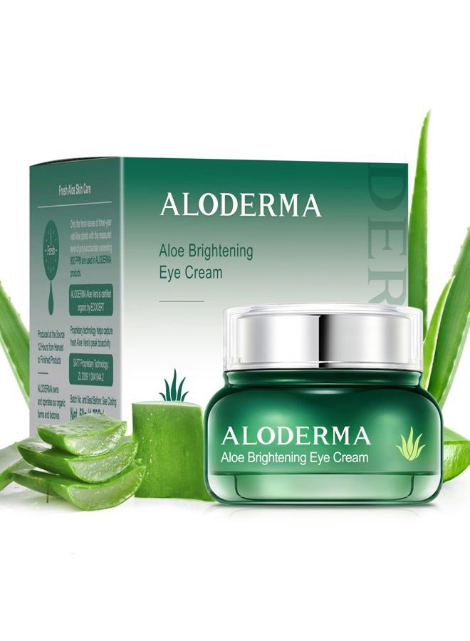 Aloderma Brightening Eye Cream made with 87% Organic Aloe Vera within 12 Hours of Harvest, Refines Skin Texture, Evens Skin Tone, Diminishes Appearance of Fine Lines & Wrinkles 0.90z (25g) - Image 1