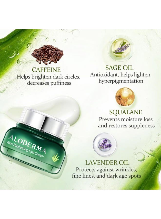 Aloderma Brightening Eye Cream made with 87% Organic Aloe Vera within 12 Hours of Harvest, Refines Skin Texture, Evens Skin Tone, Diminishes Appearance of Fine Lines & Wrinkles 0.90z (25g) - Image 2