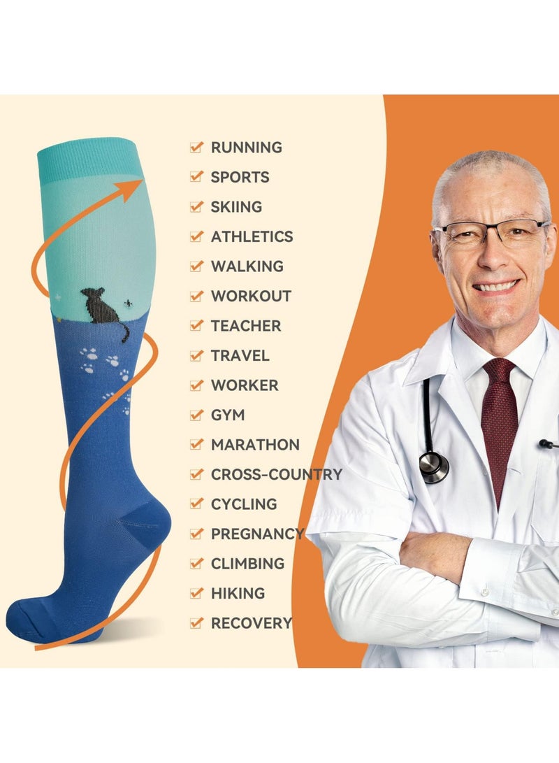جوارب ضاغطة، 3 أزواج من جوارب الطيران للنساء والرجال، جوارب ضغط مريحة ومناسبة للتنفس، جوارب ضغط للجري، مناسبة للرياضات التنافسية، للسفر L/XL - Image 5