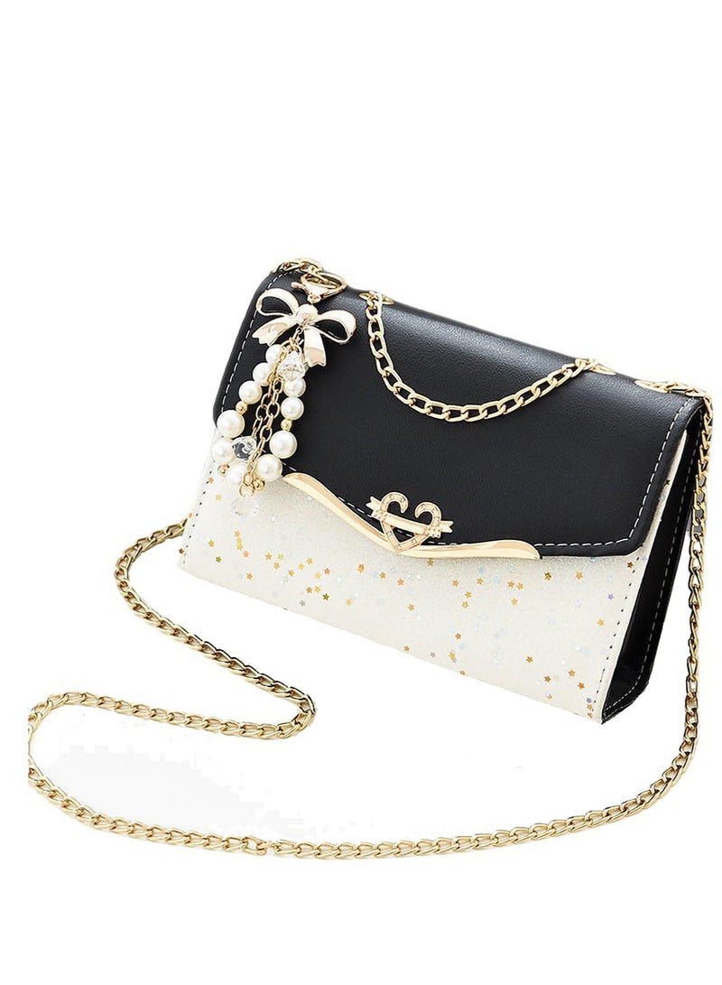 Excefore Small Crossbody Handbags, Fashion Over the Shoulder Bag, PU Leather Cross Body Phone Handbags, Suitable for Ladies & Girls (Black) - Image 1