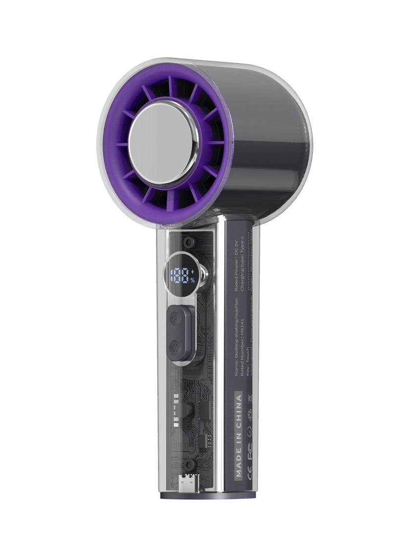 لوتيك مروحة صغيرة محمولة باليد من آيس سينس سيميكوتيكتور، مروحة صغيرة محمولة تدوم طويلاً 4000 مللي أمبير في الساعة 100 سرعة متغيرة بلا حدود تبريد قوي وفعال وسريع، مروحة تبريد صغيرة بضاغط تبريد من النوع C سريعة الشحن في المنزل والمكتب والمكتب في الهواء الطلق أداة تبريد سحرية - Image 1