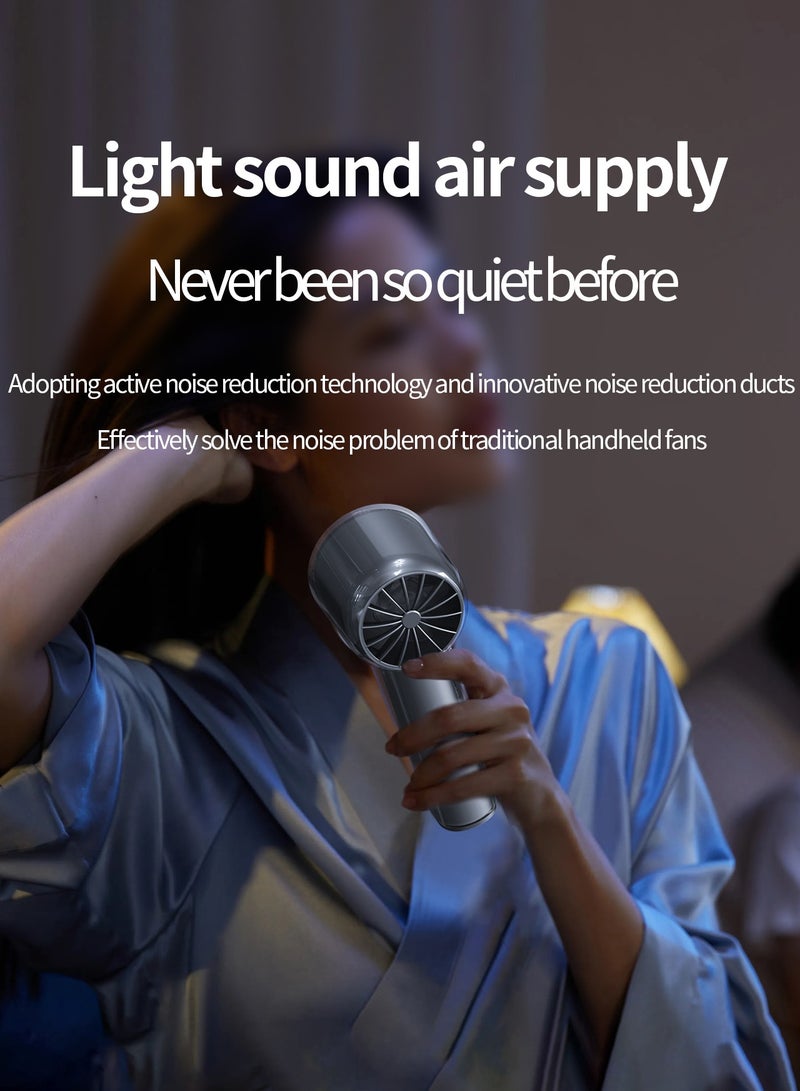 لوتيك مروحة صغيرة محمولة باليد من آيس سينس سيميكوتيكتور، مروحة صغيرة محمولة تدوم طويلاً 4000 مللي أمبير في الساعة 100 سرعة متغيرة بلا حدود تبريد قوي وفعال وسريع، مروحة تبريد صغيرة بضاغط تبريد من النوع C سريعة الشحن في المنزل والمكتب والمكتب في الهواء الطلق أداة تبريد سحرية - Image 5